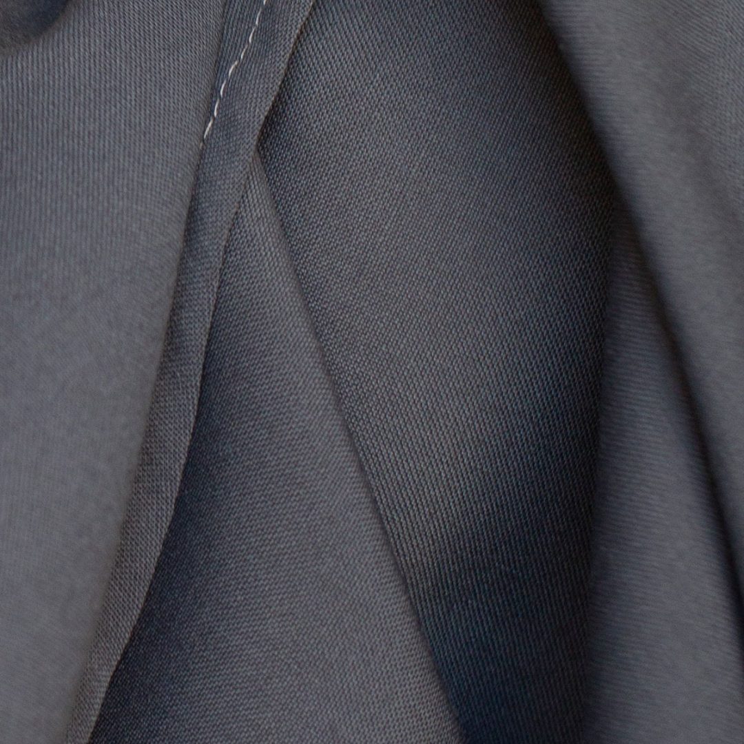 Gabardina de lana mezcla gris acero